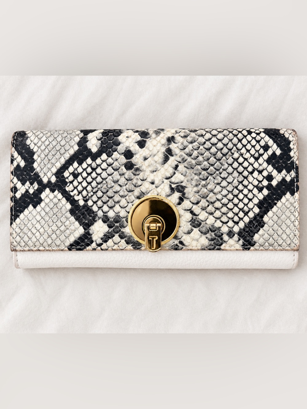 Ted Baker White Snake Print Continental Wallet